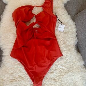 JADE Swim Coral One-Piece Designer Swimsuit